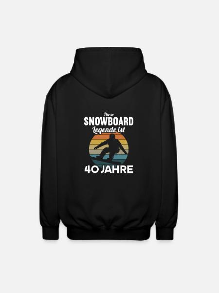 Diese Snowboard Legende ist 40 Jahre 40 Geburtstag - Unisex Kapuzenjacke - Schwarz