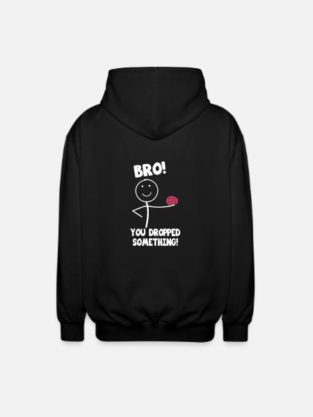 Stick figure brain - Unisex Hooded Jacket - black
