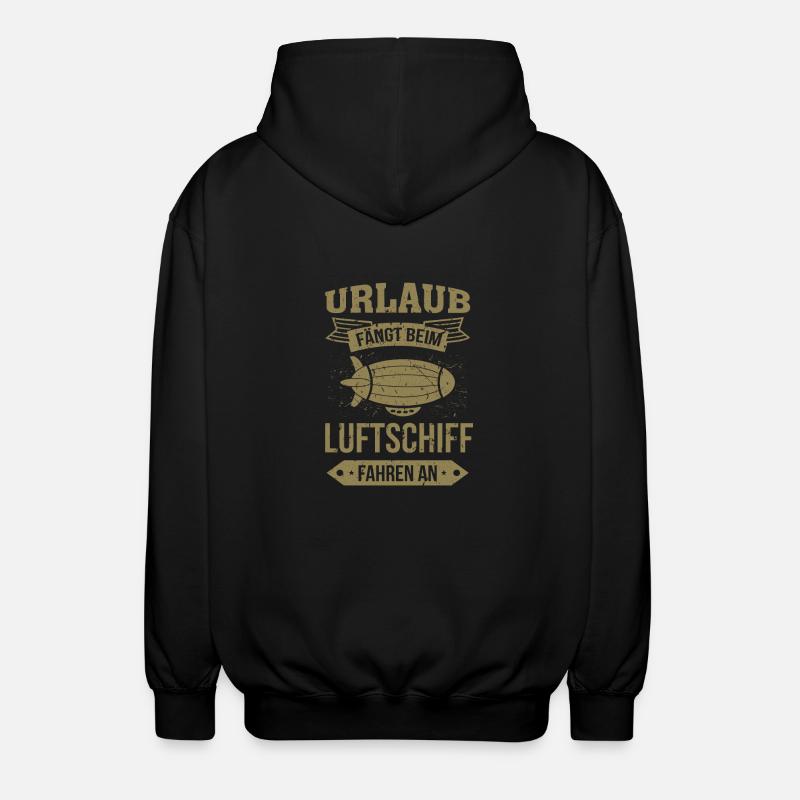 Luftschiff Urlaub fängt an - Unisex Kapuzenjacke - Schwarz