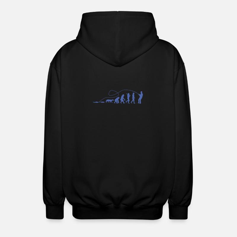 Evolution Angler TShirt - Unisex Kapuzenjacke - Schwarz