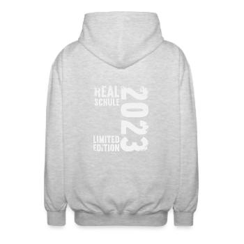 Realschule bestanden Realschulabschluss 2023 - Unisex Kapuzenjacke - Hellgrau meliert - Hinten - AI Model Male 185 light (185cm)