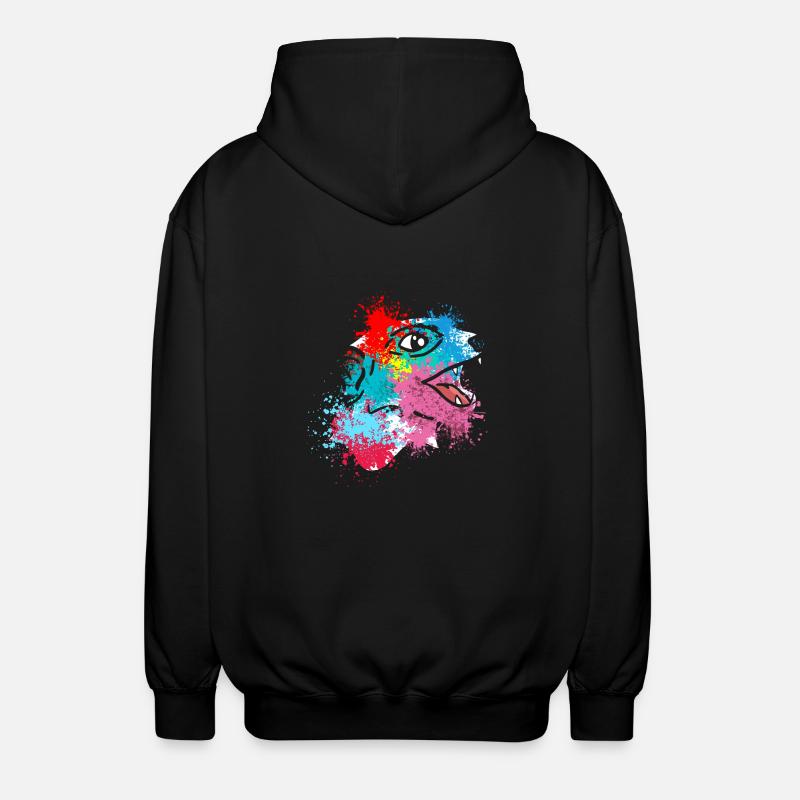 Splash Art Surikate Erdmännchen - Unisex Kapuzenjacke - Schwarz