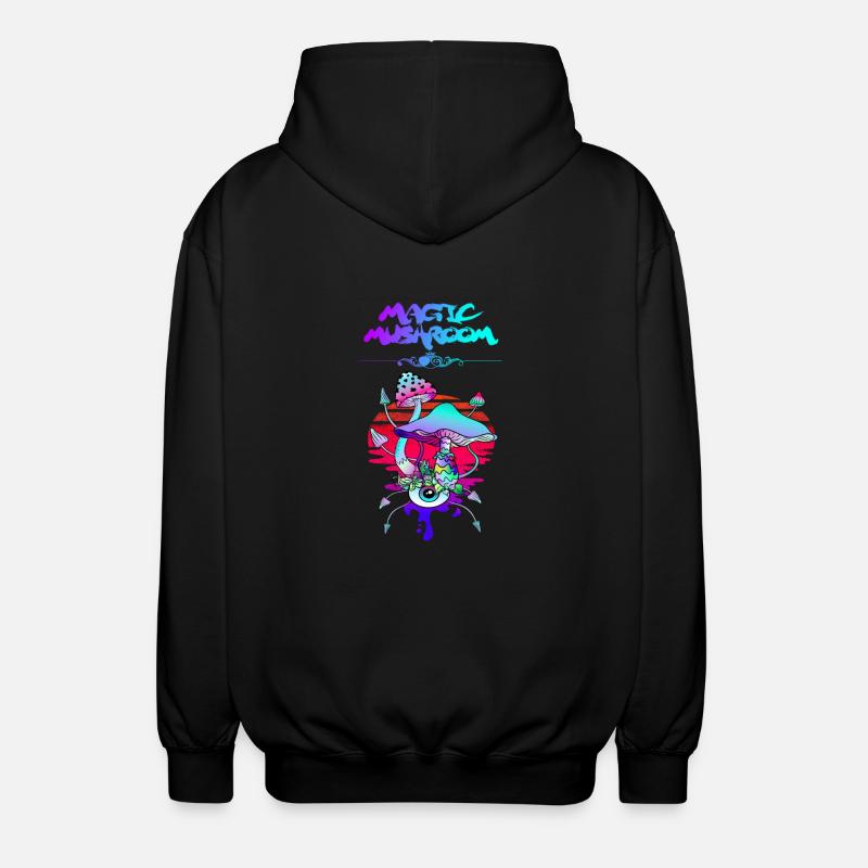 Magic Mushroom Sunset - Unisex Hooded Jacket - black