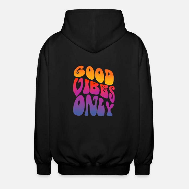 Good Vibes Only Retro Positivity - Unisex Hooded Jacket - black