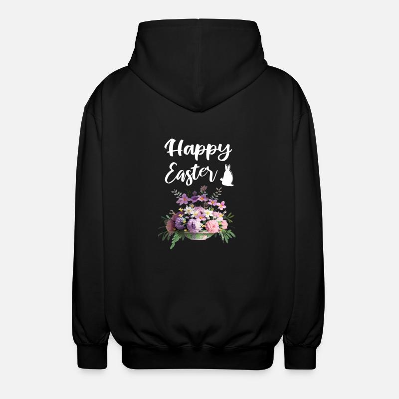 Joyeuses Fleurs de Pâques Bouquet - Veste à capuche unisexe - noir