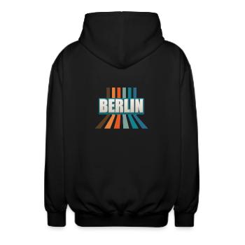 Berlin Berlinerin Berliner Stadt Berlin - Unisex Kapuzenjacke - Schwarz - Hinten - AI Model Male 185 light (185cm)