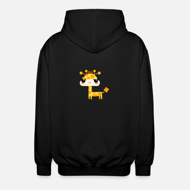 süße kawaii giraffe - Unisex Kapuzenjacke - Schwarz