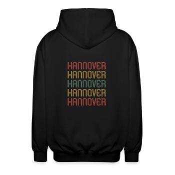 Hannoveranerin Hannoveraner Hannover - Unisex Kapuzenjacke - Schwarz - Hinten - AI Model Male 185 light (185cm)