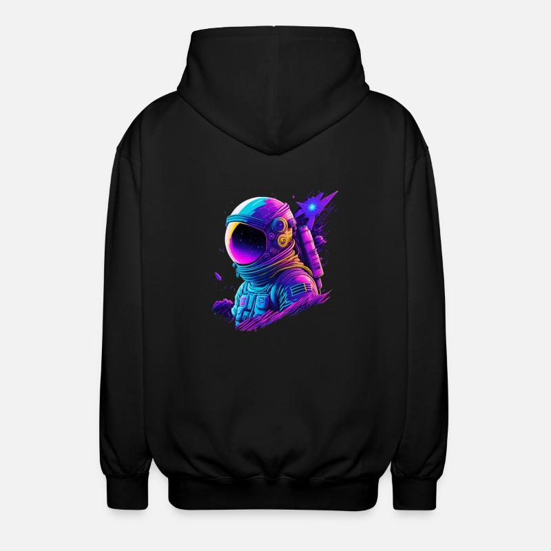 Synthwave Astronaute Space Explorer - Veste à capuche unisexe - noir