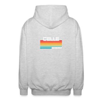 Cellerin Celler Celle - Veste à capuche unisexe - gris clair chiné - Dos - AI Model Male 185 light (185cm)