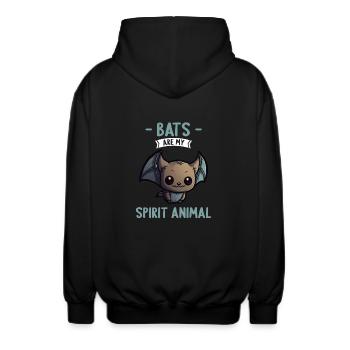 Les chauves-souris sont mon animal spirituel chauve-souris - Veste à capuche unisexe - noir - Dos - AI Model Male 185 light (185cm)