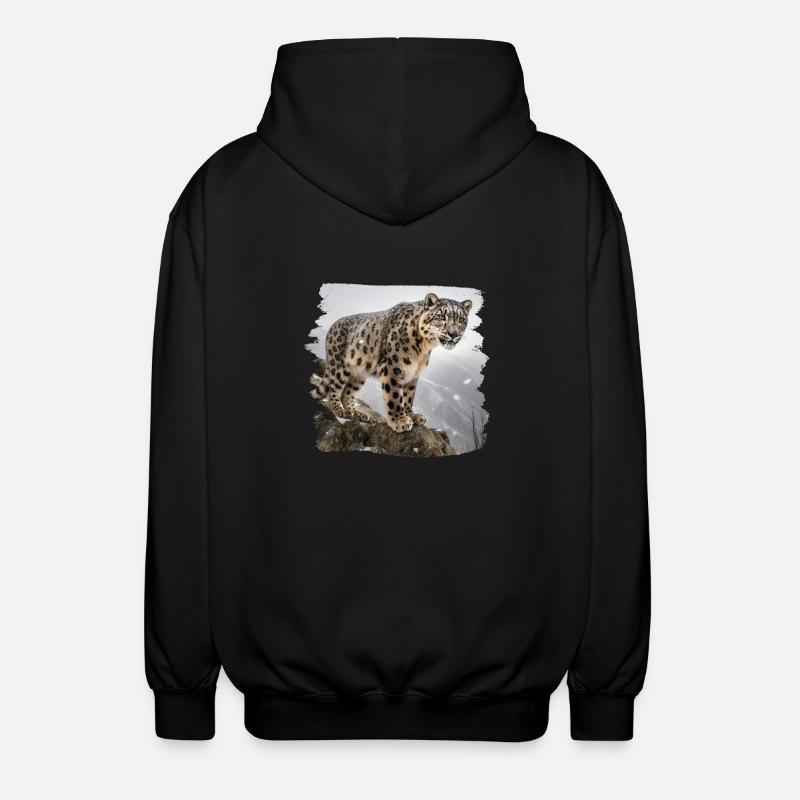 Snow Leopard Snow Leopard - Unisex Hooded Jacket - black
