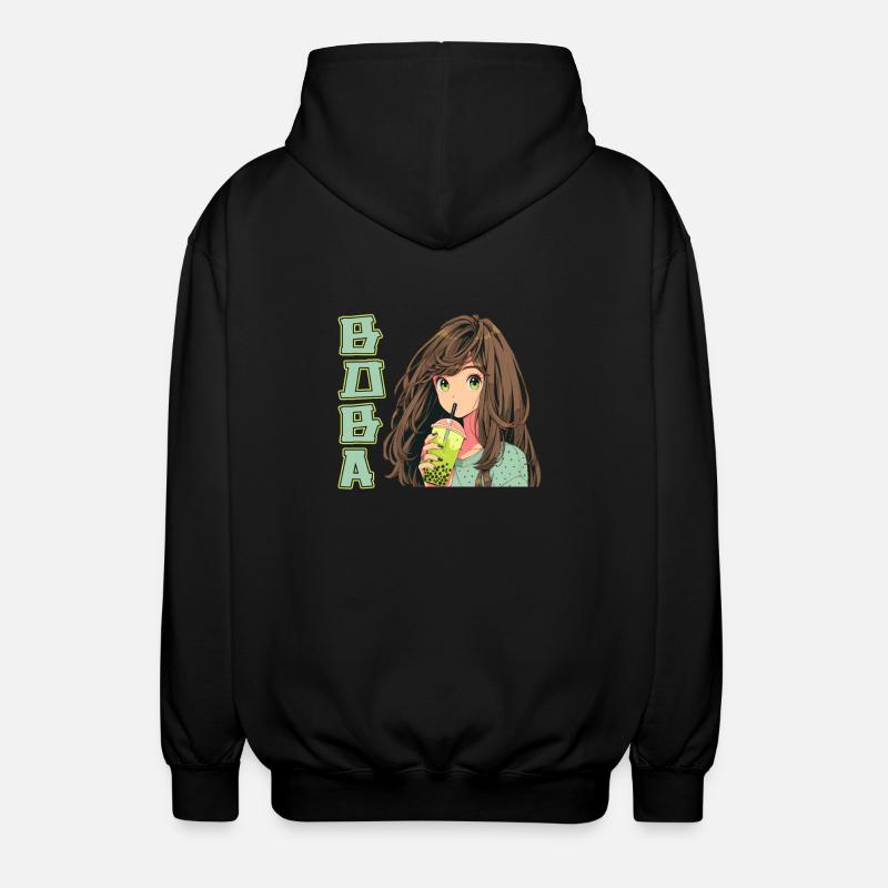 Anime and Boba Bubble Tea - Unisex Kapuzenjacke - Schwarz