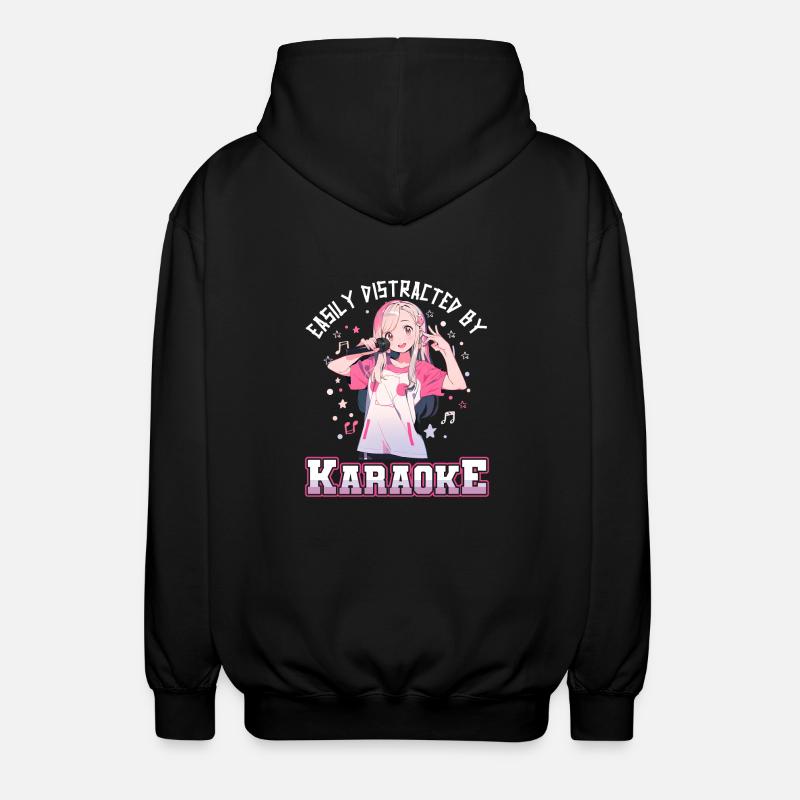Easily distracted by Karaoke - Unisex Kapuzenjacke - Schwarz