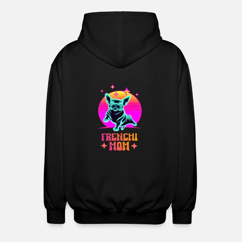 Frenchie Mom - Unisex Hooded Jacket - black