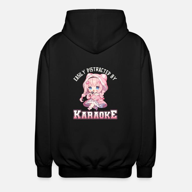 Easily distracted by Karaoke - Unisex Kapuzenjacke - Schwarz