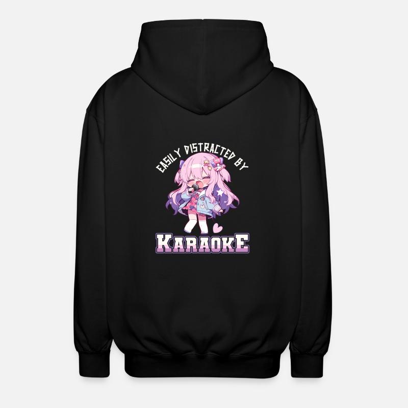 Easily distracted by Karaoke - Unisex Kapuzenjacke - Schwarz