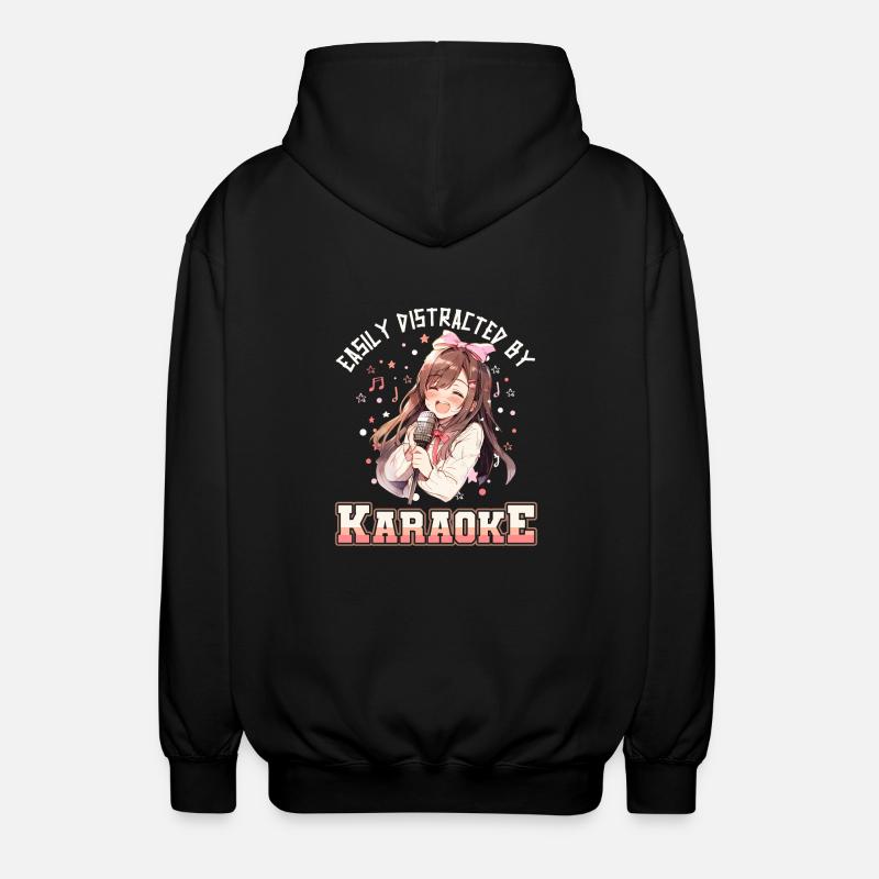 Easily distracted by Karaoke - Unisex Kapuzenjacke - Schwarz