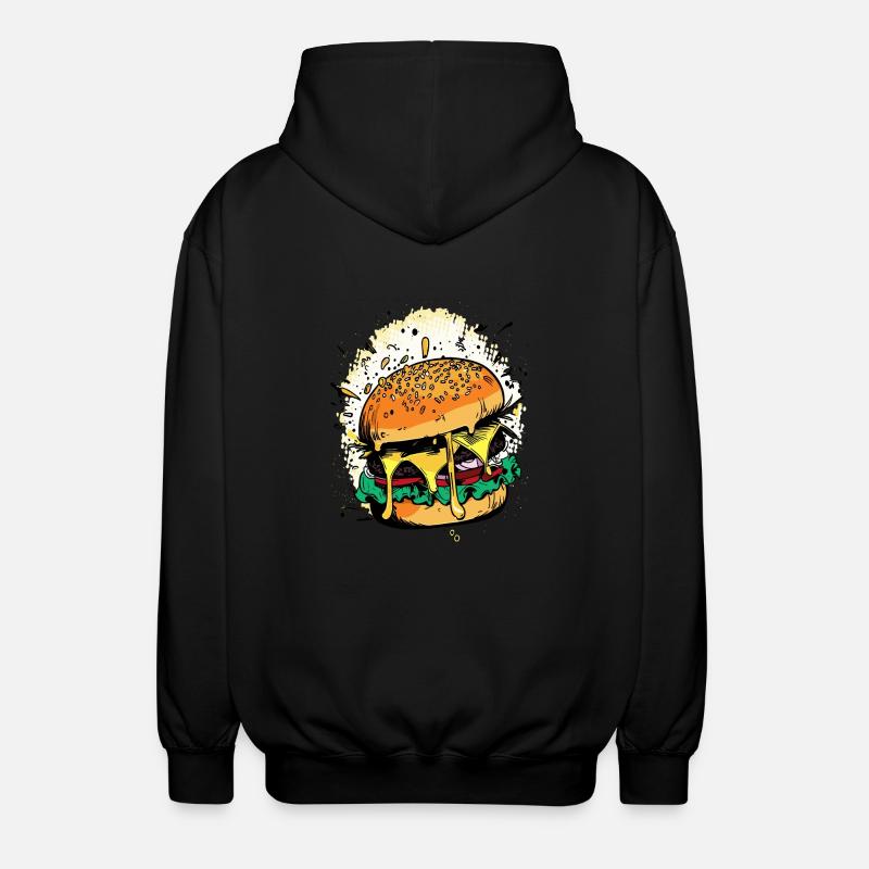 Cheeseburger Comic Burger - Unisex Kapuzenjacke - Schwarz