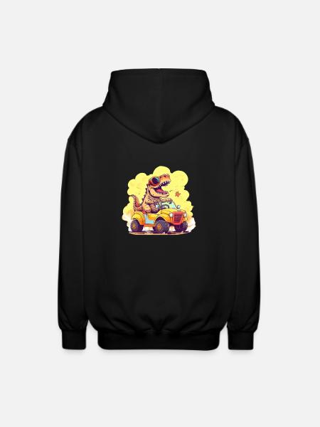 T-Rex kører monstertruck - Unisex hættejakke. - sort