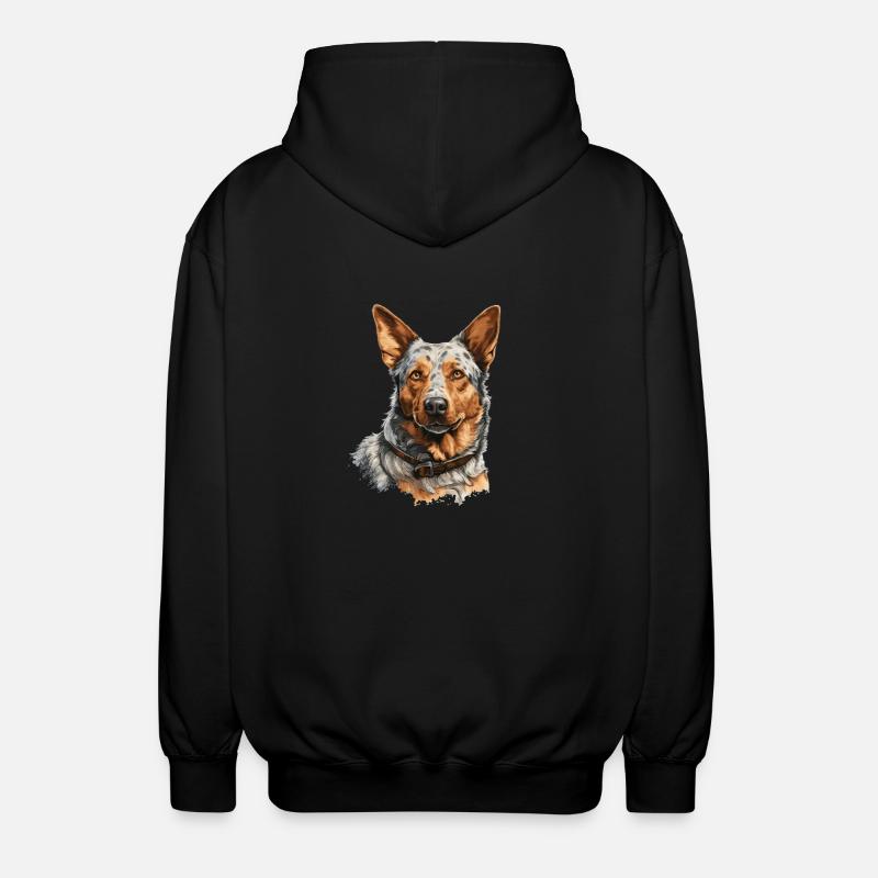 Hund Bouvier australien - Veste à capuche unisexe - noir