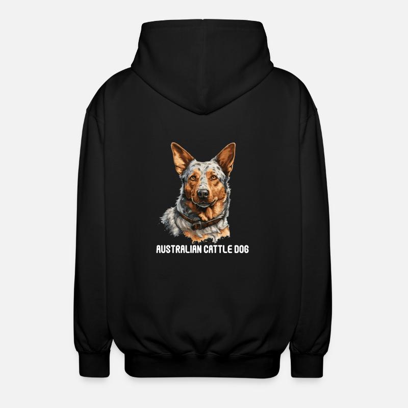 Hund Bouvier australien - Veste à capuche unisexe - noir
