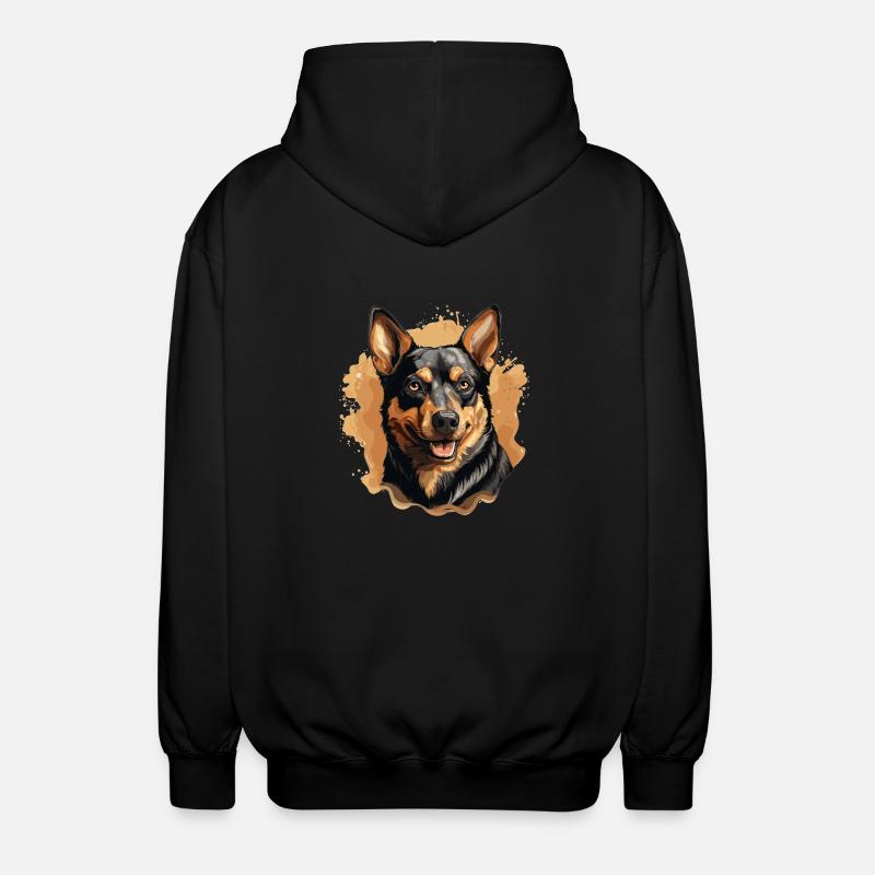 Dog Australian Kelpie - Unisex Hooded Jacket - black