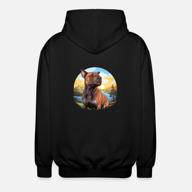 Chien Pitbull américain - Veste à capuche unisexe - noir
