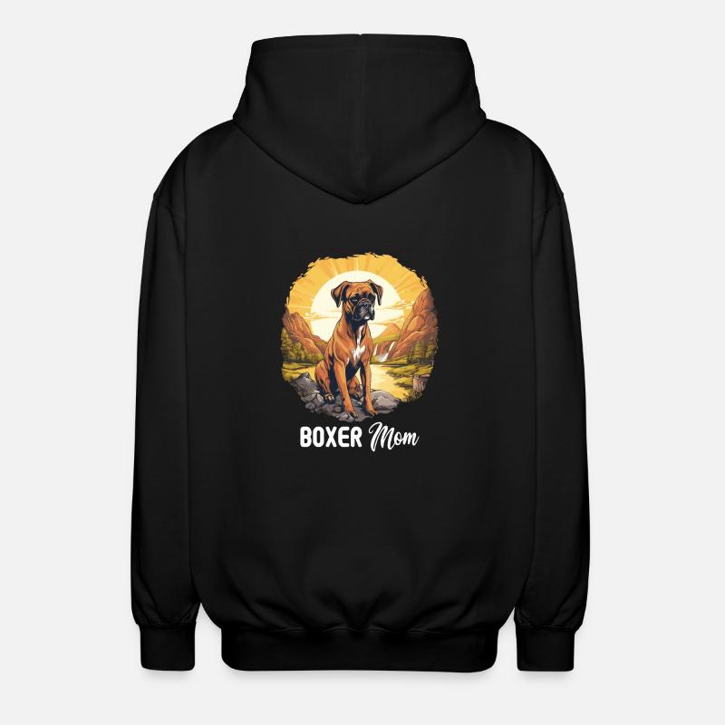 Hund Boxer - Unisex Kapuzenjacke - Schwarz