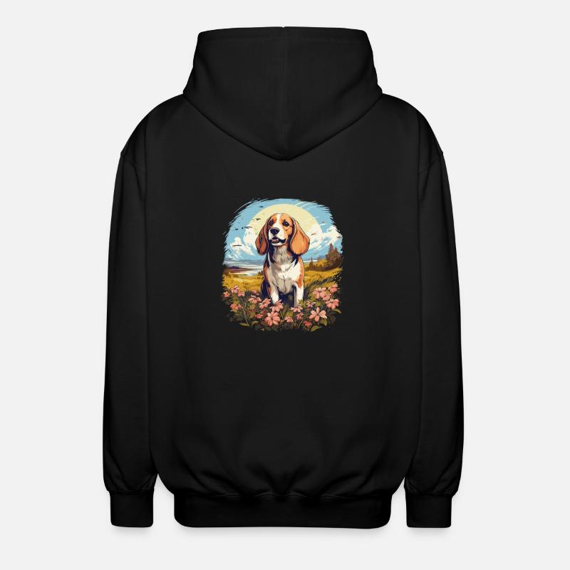 Hund Beagle - Unisex Kapuzenjacke - Schwarz