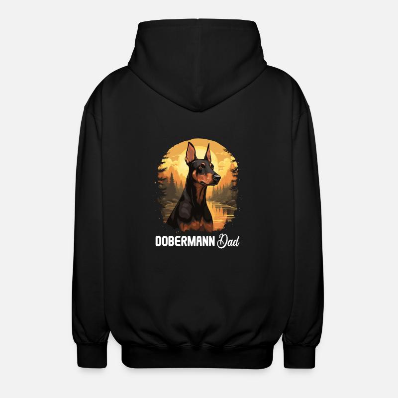 Hund Dobermann - Unisex Kapuzenjacke - Schwarz