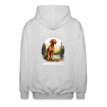 Magyar Vizsla - Unisex Kapuzenjacke - Hellgrau meliert - Hinten - AI Model Male 185 light (185cm)