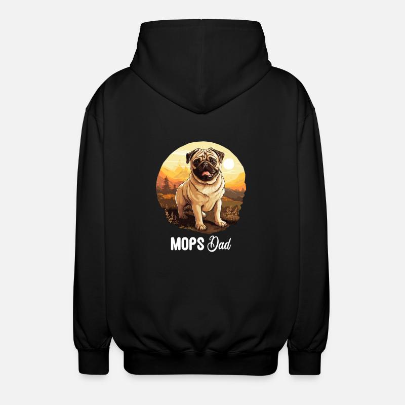 Mops - Unisex Kapuzenjacke - Schwarz