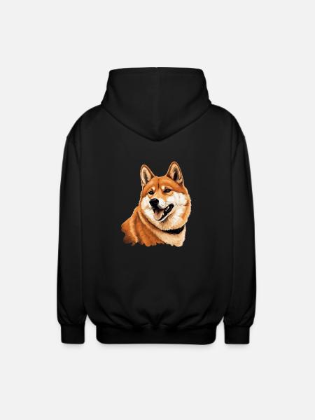 Shiba Inu - Unisex Hooded Jacket - black