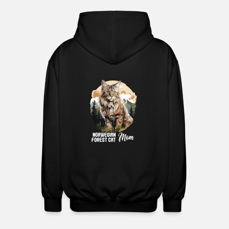 Norwegian Forest Cat - Unisex Hooded Jacket - black