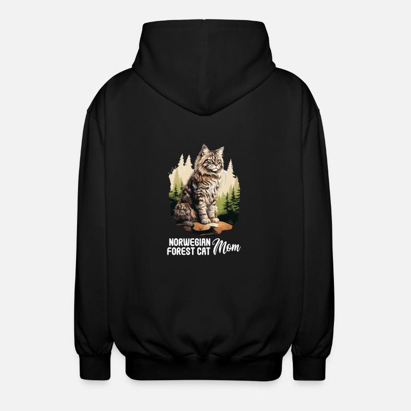 Norwegian Forest Cat - Unisex Hooded Jacket - black