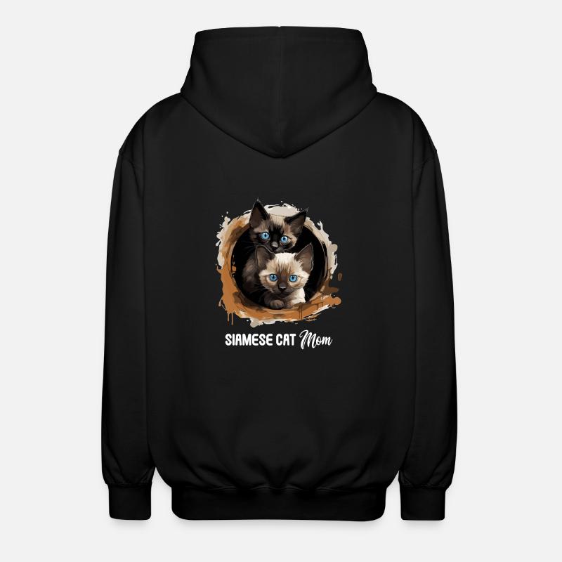 Siamese Cat Siamkatze - Unisex Kapuzenjacke - Schwarz