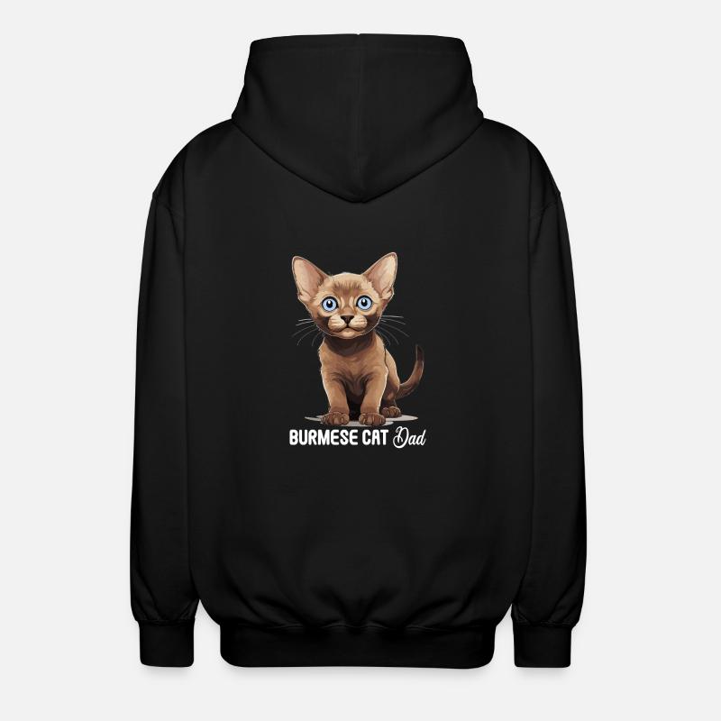Burmese Cat Burma Katze - Unisex Hooded Jacket - black