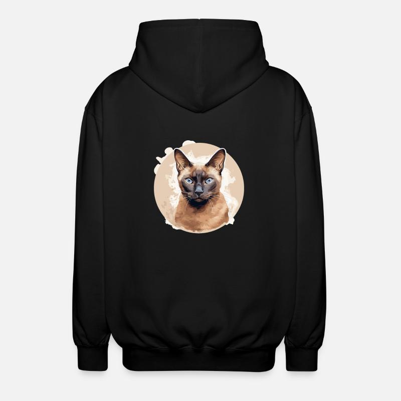 Burmese Cat Burma Katze - Unisex Hooded Jacket - black