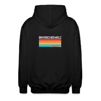 Bayrischer Wald - Unisex Kapuzenjacke - Schwarz - Hinten - AI Model Male 185 light (185cm)
