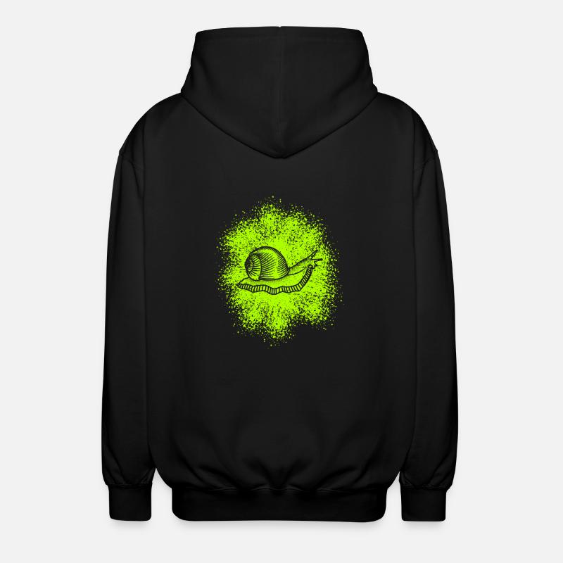 Cute snail with snail shell - Unisex Hooded Jacket - black