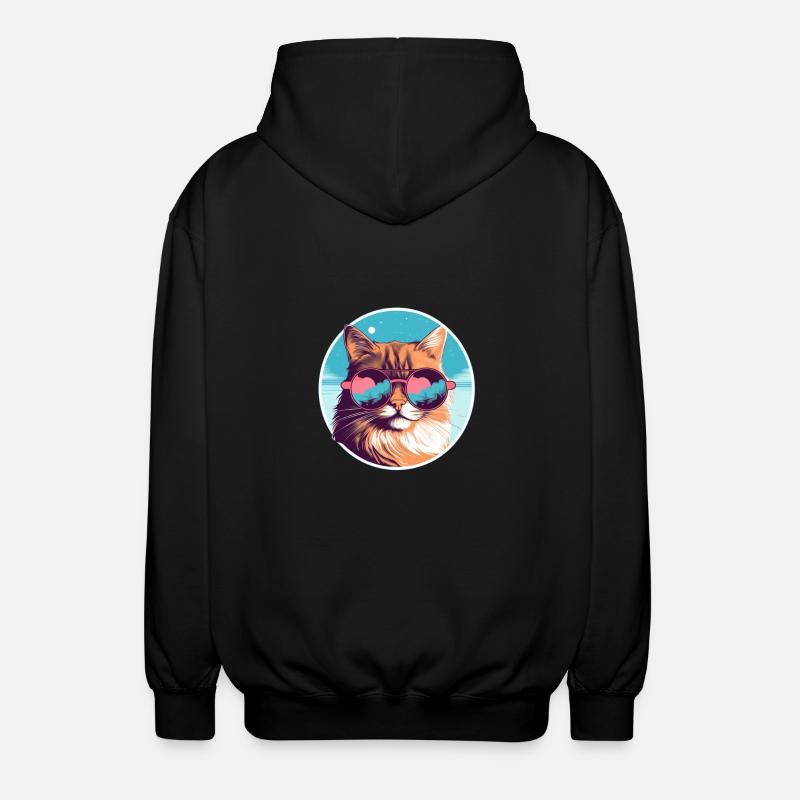 Sun-Purred Kitty Gleam - Unisex Hooded Jacket - black