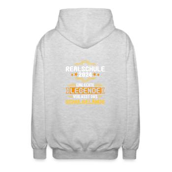 Lycée Jeunes Filles Lycée 2024 - Veste à capuche unisexe - gris clair chiné - Dos - AI Model Male 185 light (185cm)