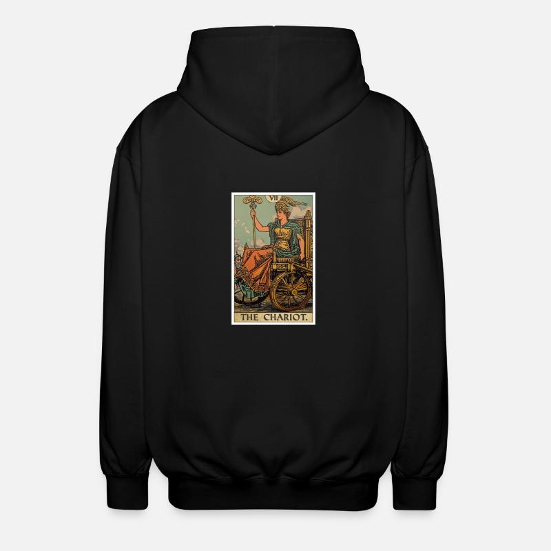 Cartes de tarot Carte de tarot Le char Le chariot - Veste à capuche unisexe - noir