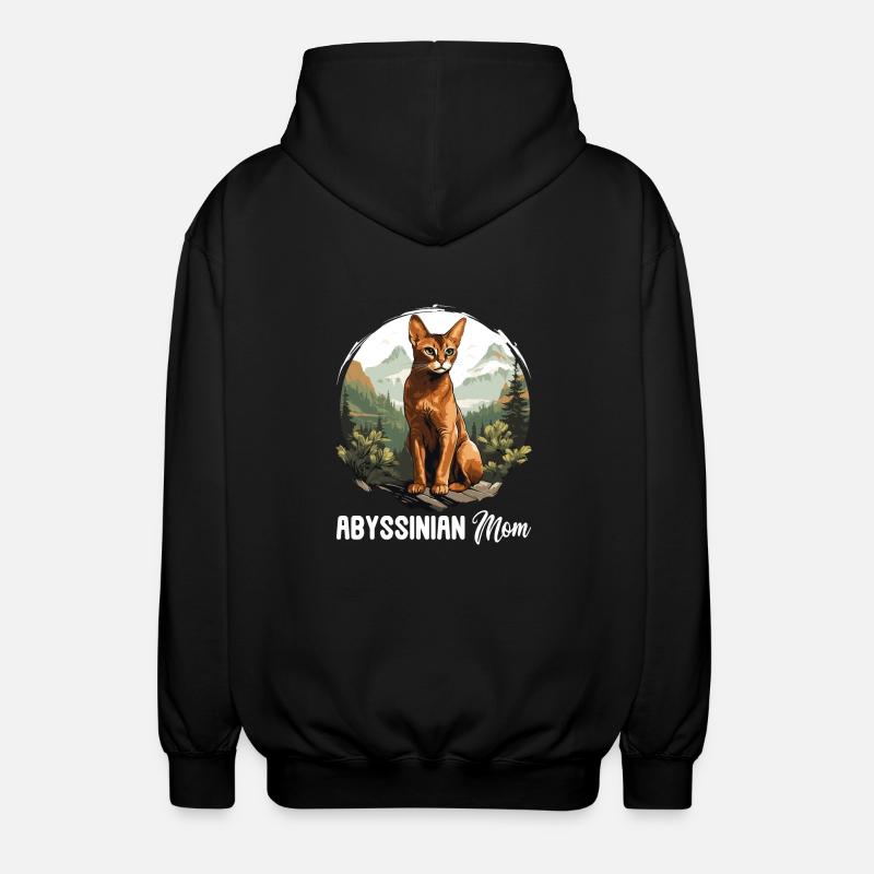 Chat d’Abyssinie Abessinierkatze - Veste à capuche unisexe - noir