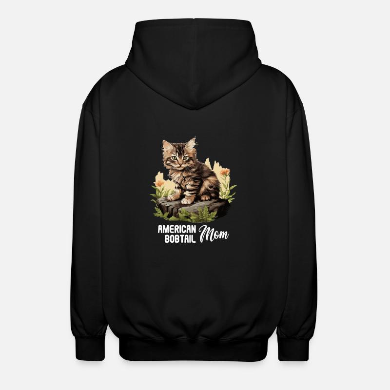 Cat Katzen American Bobtail - Unisex Kapuzenjacke - Schwarz