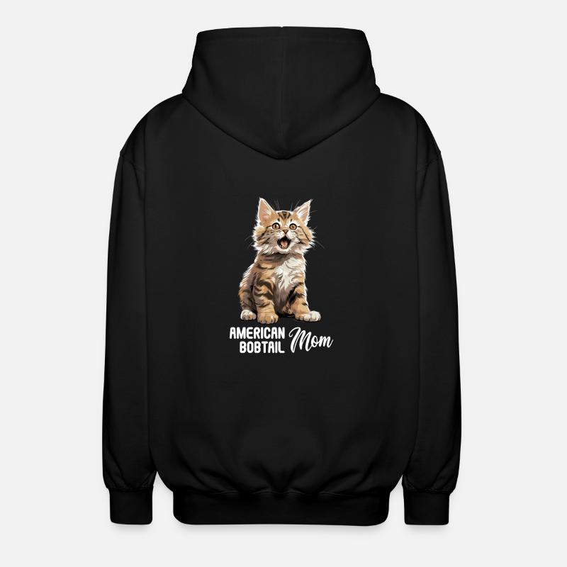 Cat Cats American Bobtail - Unisex Hooded Jacket - black