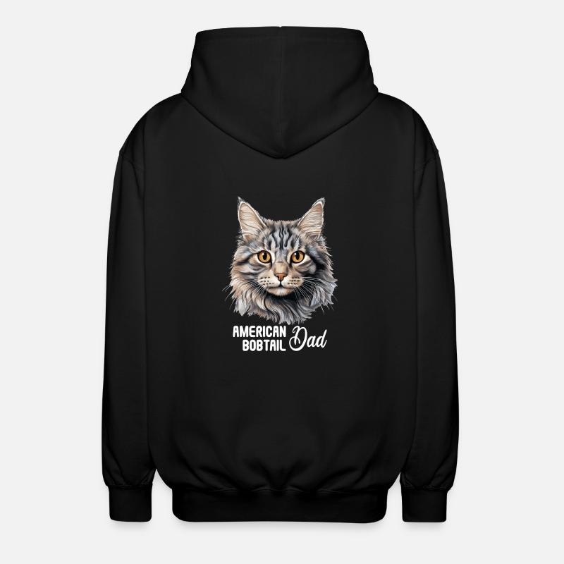 Cat Cats American Bobtail - Unisex Hooded Jacket - black