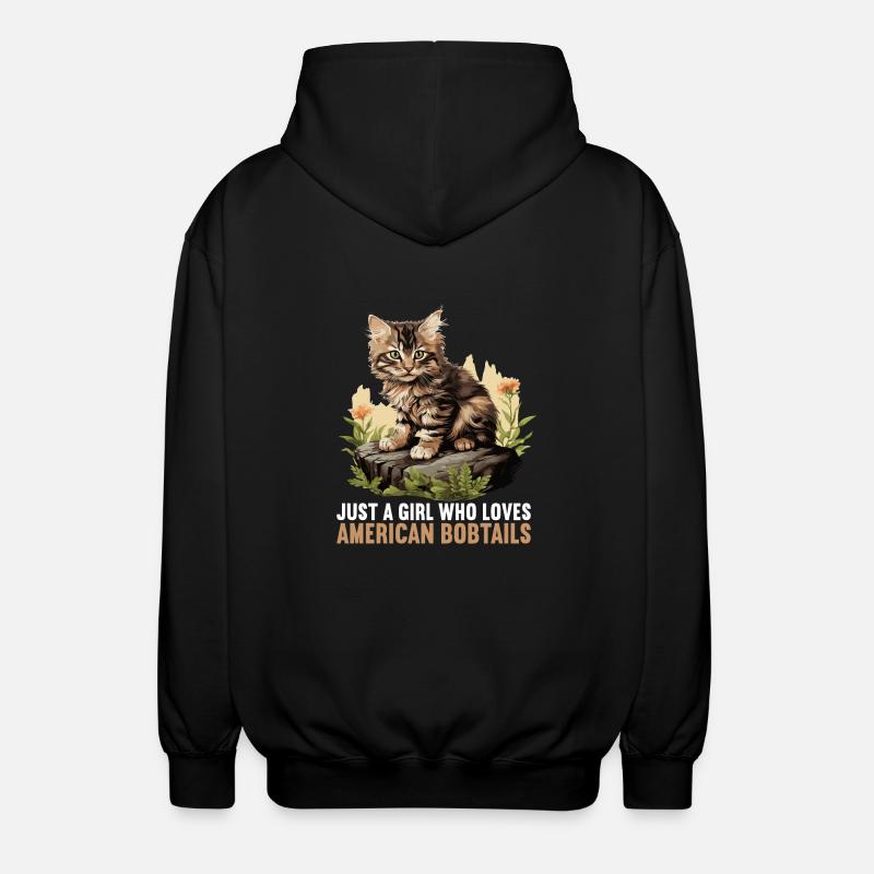 Chat Chats American Bobtail - Veste à capuche unisexe - noir