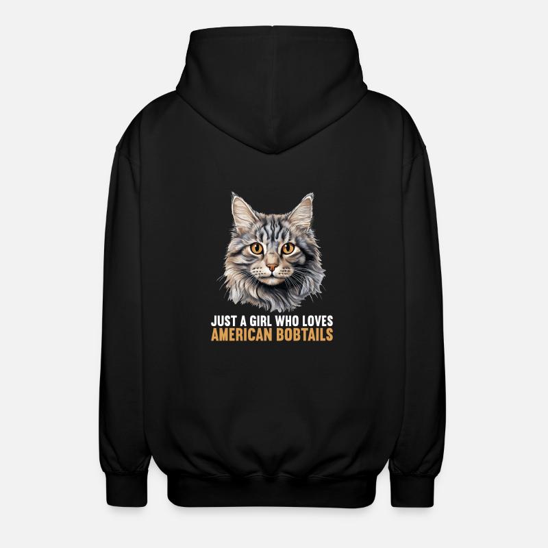 Cat Cats American Bobtail - Unisex Hooded Jacket - black
